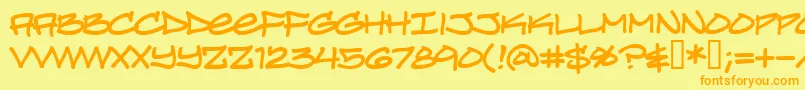 TurntablzBb Font – Orange Fonts on Yellow Background