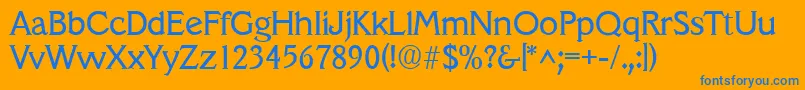 VeracruzRegular Font – Blue Fonts on Orange Background