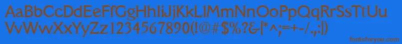VeracruzRegular Font – Brown Fonts on Blue Background