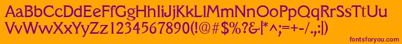 VeracruzRegular-Schriftart – Violette Schriften auf orangefarbenem Hintergrund