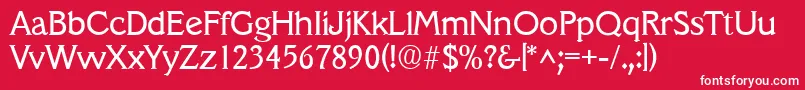VeracruzRegular-Schriftart – Weiße Schriften auf rotem Hintergrund