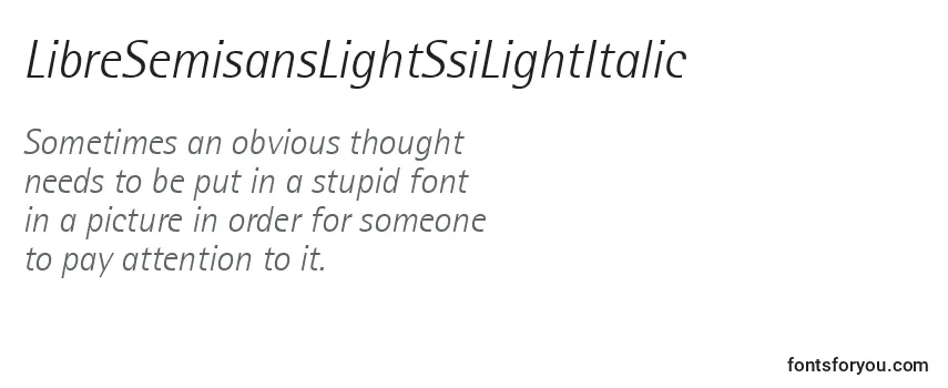 Review of the LibreSemisansLightSsiLightItalic Font