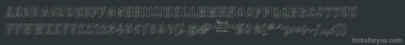 Wirefram Font – Gray Fonts on Black Background