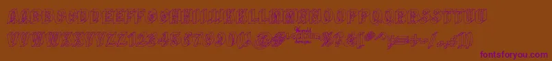 Wirefram Font – Purple Fonts on Brown Background