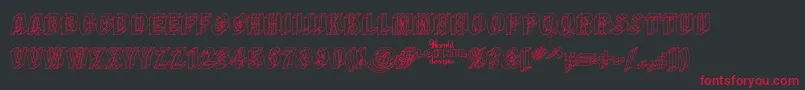 Wirefram Font – Red Fonts on Black Background