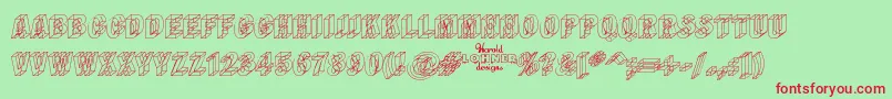 Wirefram Font – Red Fonts on Green Background