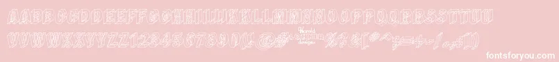 Wirefram Font – White Fonts on Pink Background