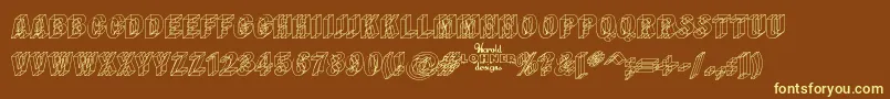 Wirefram Font – Yellow Fonts on Brown Background