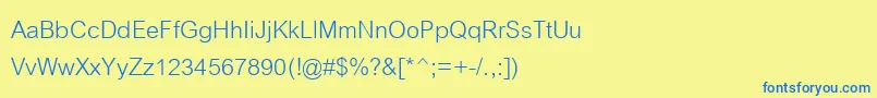 Cordiaupc Font – Blue Fonts on Yellow Background