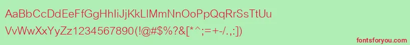 フォントCordiaupc – 赤い文字の緑の背景