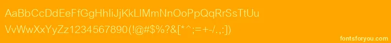 フォントCordiaupc – オレンジの背景に黄色の文字