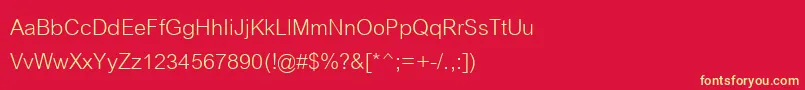 Cordiaupc Font – Yellow Fonts on Red Background