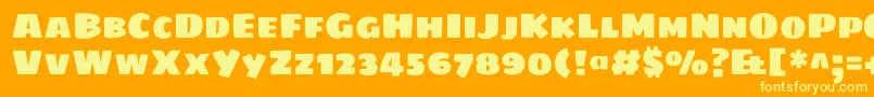 Sigmarone-Schriftart – Gelbe Schriften auf orangefarbenem Hintergrund