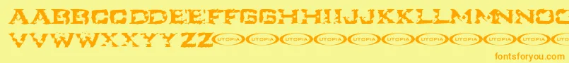 Turbulence Font – Orange Fonts on Yellow Background