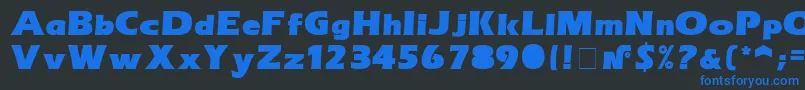 Czcionka ErasultraNormal – niebieskie czcionki na czarnym tle