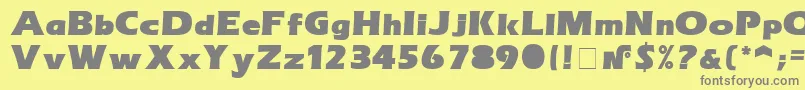 フォントErasultraNormal – 黄色の背景に灰色の文字