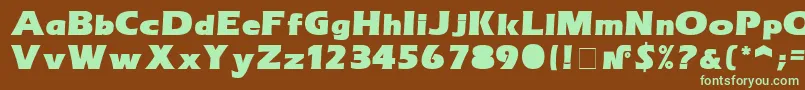 Шрифт ErasultraNormal – зелёные шрифты на коричневом фоне