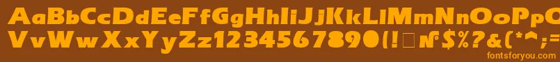 ErasultraNormal-Schriftart – Orangefarbene Schriften auf braunem Hintergrund