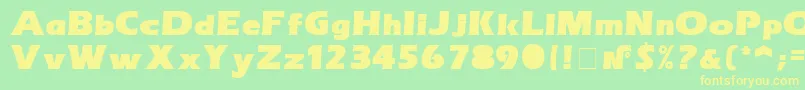 ErasultraNormal-Schriftart – Gelbe Schriften auf grünem Hintergrund