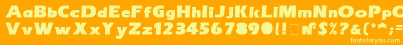 ErasultraNormal-fontti – keltaiset fontit oranssilla taustalla