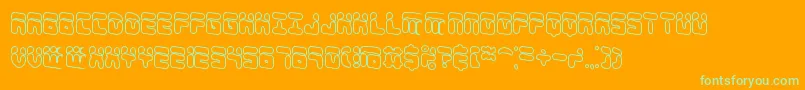 4shadowo Font – Green Fonts on Orange Background