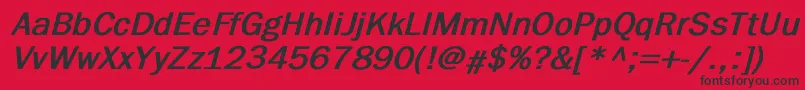 FranklingothicBoldItalic Font – Black Fonts on Red Background