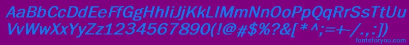 FranklingothicBoldItalic Font – Blue Fonts on Purple Background