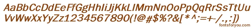 FranklingothicBoldItalic Font – Brown Fonts on White Background