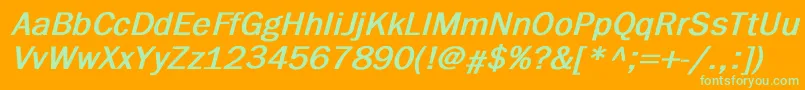 FranklingothicBoldItalic Font – Green Fonts on Orange Background