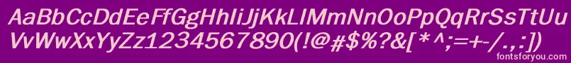 FranklingothicBoldItalic Font – Pink Fonts on Purple Background
