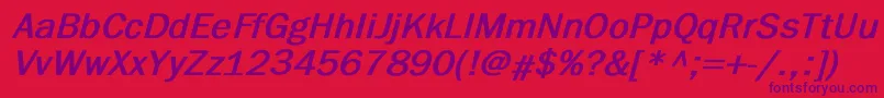 FranklingothicBoldItalic Font – Purple Fonts on Red Background