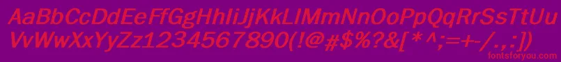 FranklingothicBoldItalic Font – Red Fonts on Purple Background