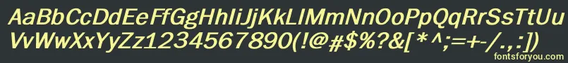 FranklingothicBoldItalic Font – Yellow Fonts on Black Background