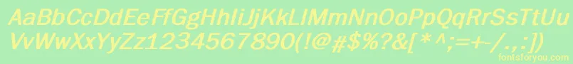 FranklingothicBoldItalic Font – Yellow Fonts on Green Background