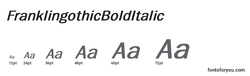 Размеры шрифта FranklingothicBoldItalic
