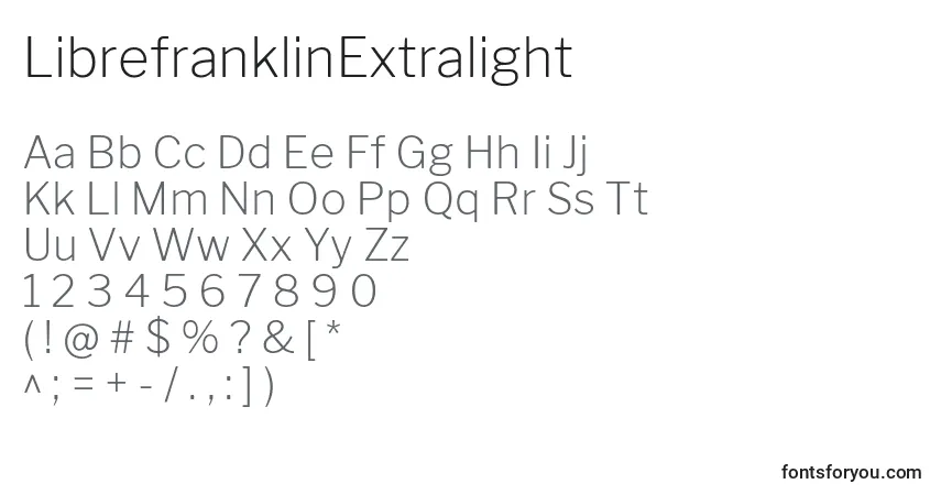 Fuente LibrefranklinExtralight - alfabeto, números, caracteres especiales