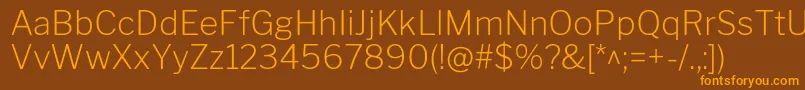 LibrefranklinExtralight Font – Orange Fonts on Brown Background