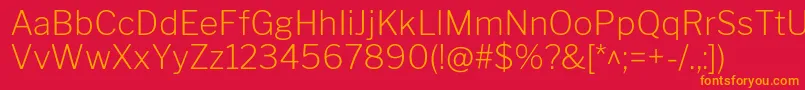 LibrefranklinExtralight Font – Orange Fonts on Red Background