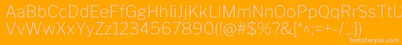 LibrefranklinExtralight-fontti – vaaleanpunaiset fontit oranssilla taustalla