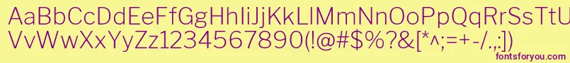 LibrefranklinExtralight Font – Purple Fonts on Yellow Background