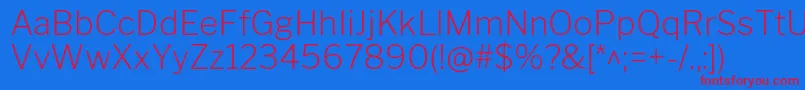 LibrefranklinExtralight Font – Red Fonts on Blue Background