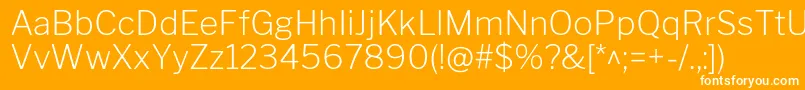 LibrefranklinExtralight-Schriftart – Weiße Schriften auf orangefarbenem Hintergrund