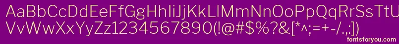 Шрифт LibrefranklinExtralight – жёлтые шрифты на фиолетовом фоне