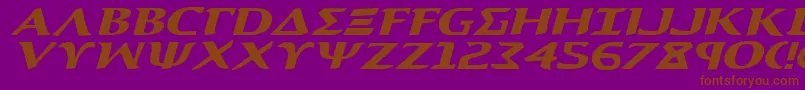 Aegis1ei-fontti – ruskeat fontit violetilla taustalla