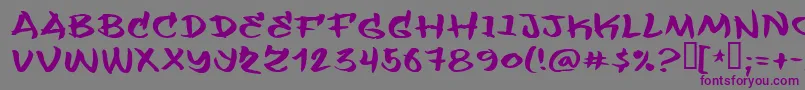 Weitere Informationen zur Flashit-Schriftart Flashit-Schriftart – Violette Schriften auf grauem Hintergrund