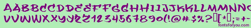 Flashit Font – Purple Fonts on Green Background