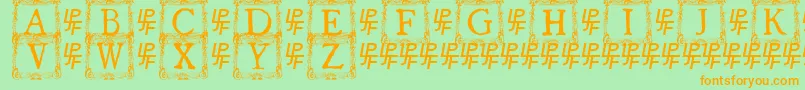 QuanauticaleInitialsNo3 Font – Orange Fonts on Green Background