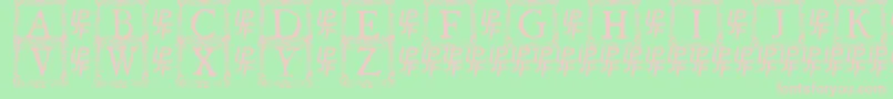 QuanauticaleInitialsNo3 Font – Pink Fonts on Green Background