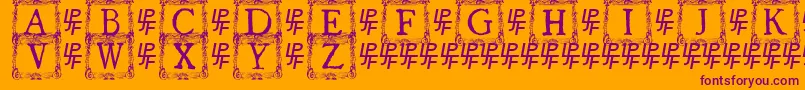 QuanauticaleInitialsNo3 Font – Purple Fonts on Orange Background