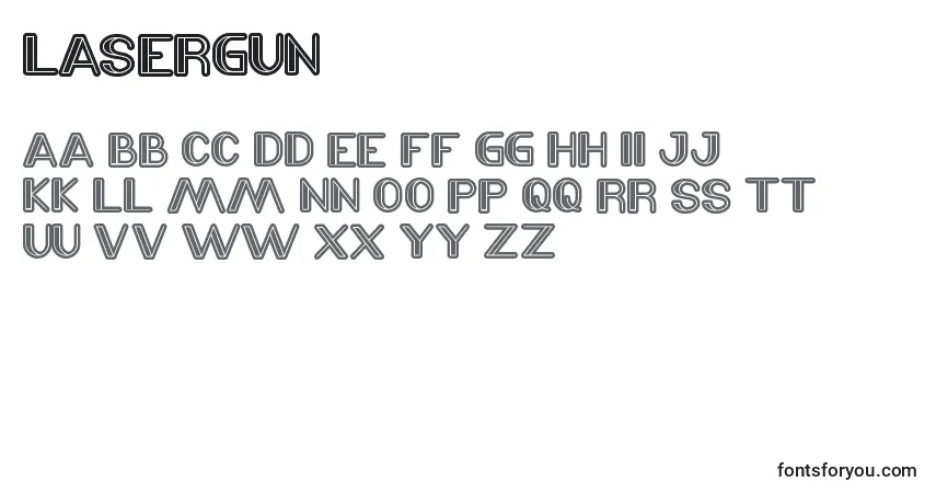 Шрифт LaserGun – алфавит, цифры, специальные символы